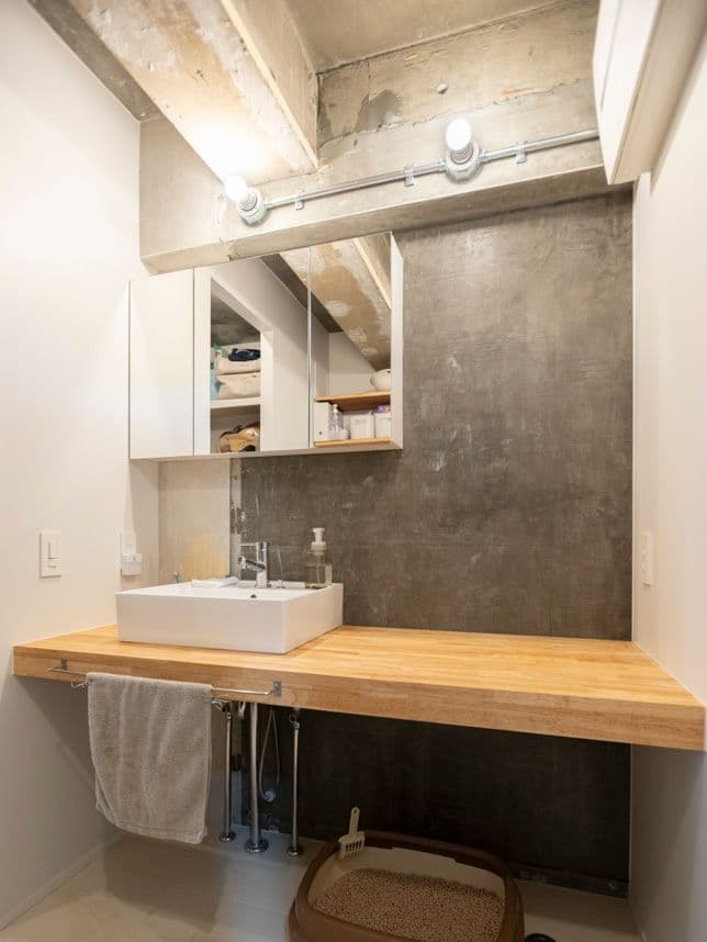 中古マンションのリノベーション後の洗面台