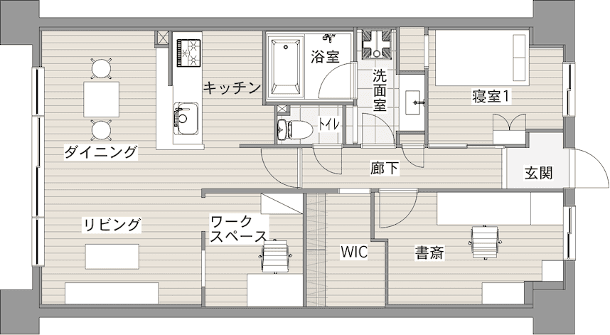 中古マンションのリノベーション後の間取り図